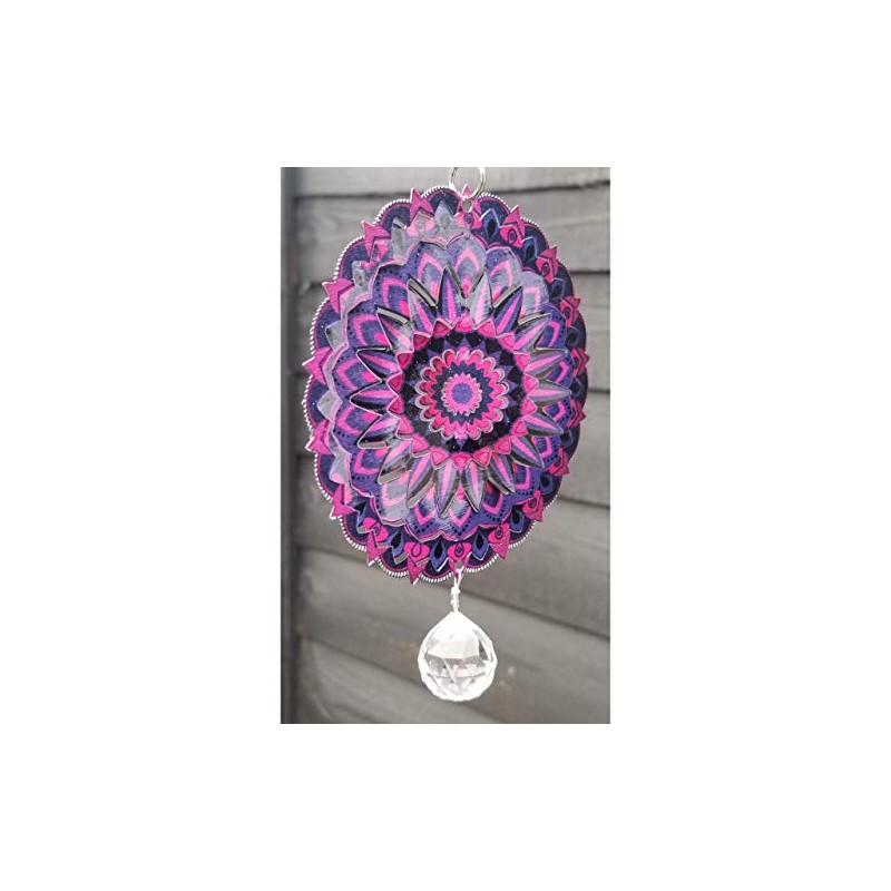 Stainless Steel Colour Garden Wind Spinner - Small Baby Purple