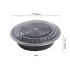 AmerCare 7 Inch Round Black Plastic Containers with Lids, 24