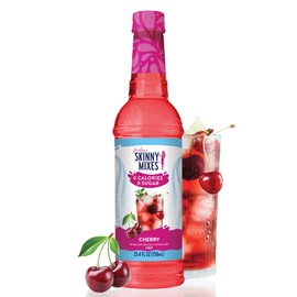Jordan's Skinny Mixes Sugar Free Syrup, Cherry Flavor, Fruit Flavored Water Enhancer, Drink Mix for Iced Tea, Lemonade, Drinks, Low Calorie Water Flavoring, Dairy & Gluten Free, Kosher, 25.4 Fl Oz