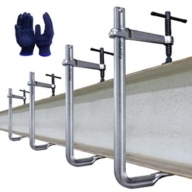 KARRYTON 4-Pack Heavy Duty 12"(300x120mm) F-Clamp w/ 4-3/4" Throat Depth, Bar Size 1"x15/32", 1400LB Clamping Force, Drop Forged Steel Bar Clamps for Wood, Metal, Pipe, Welding and DIY Projects