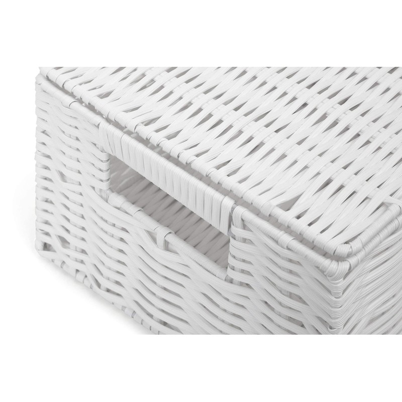 Arpan Small Resin Woven Storage Basket Box With Lid &