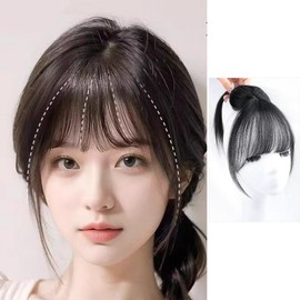 Miserva Bangs Crown Wig Volume See-through Bang Hairpiece, 1 Piece, Cool Black / 미제르바 앞머리 정수리 가발 볼륨 시스루뱅 헤어피스, 1개, 쿨블랙