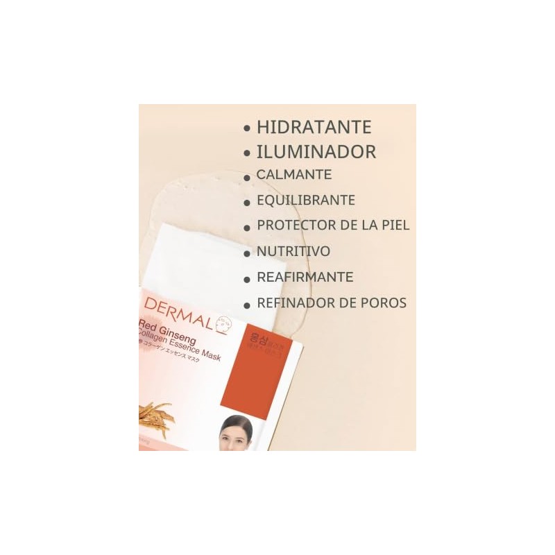DERMAL 10 Mascarillas Faciales para Piel con Imperfecciones y Colágeno