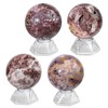 dssmboom Natural Mexican Agate Crystal Ball with Acrylic Display Base,