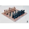 Vintage Marble Chess Set 12" (Marina Pink (Base) & Black)