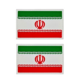 Ysmzzmsy 2 PCS Iran Flag Patch Iran Tactical Patch - PVC Hook and Loop Fastener Patch (Iran)