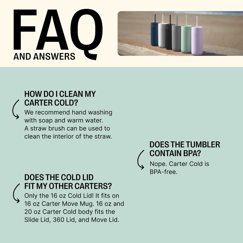 Fellow 20 oz Carter Cold Water Bottle for Water, Iced