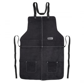 ToolTreaux Unisex Large Leather Workshop Black Apron Full Body with Pockets
