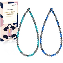 Chew Necklaces for Sensory Kids and Adults, Chewy Necklace Sensory Toys for Nail Biting, Teething Necklace for Baby, Toddler, and Mom, Fidget Oral Chew Toys for Boys and Girls