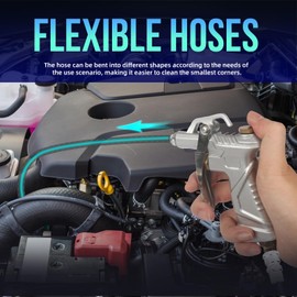 Air Blow Gun - Air Compressor Accessories Nozzle Duster Air Tools Cleaner, with 1 Blow Nozzle & 3 Air Flow Extension, Air Tools for Compressor Professional Duster Cleaning Tool (Silver)