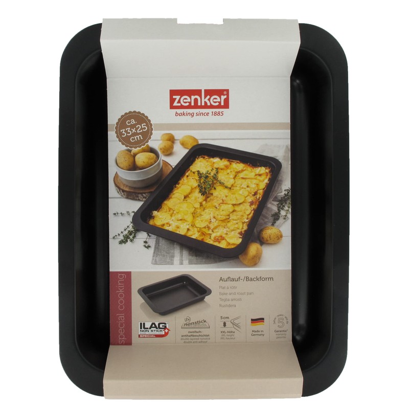 Zenker Oven Baking Tin Special Cooking 33x25x5 cm in Black,