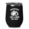 Snowboard Black Wine Tumbler 12oz - snowboarder like - Ski