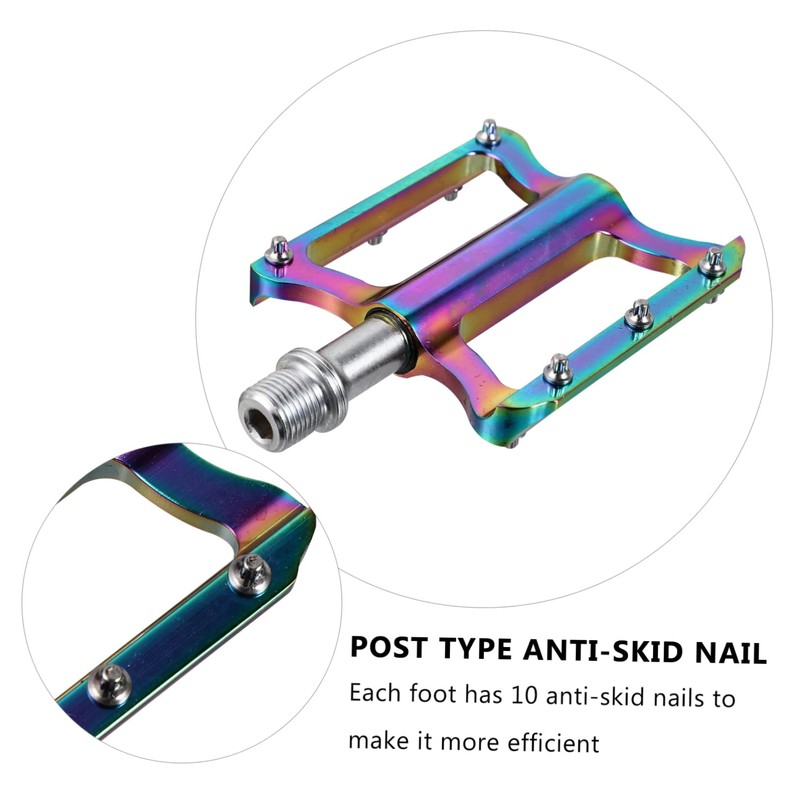 OHPHCALL 1pair Aluminium Alloy Bike Pedals Lightweight Anti-Skid Spindle Pedals