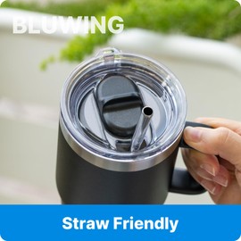 Bluwing 30 oz Replacement Screw Top Lid for YETI TraveI Mug with Threads Only, Spill Proof Stronghold Lid for YETI Threaded Travel Mug(1 Pack)