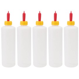 DOITOOL 5Pcs 400ml Lamb& Kid Feeding Bottle with Red Screw- on Teat, Screw- on Calf Nursing Set of Bottle with Nipple& Cap, Pet Nurser Bottles for Goats, Lambs, Piglets and Other Farm Babies