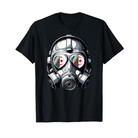Mens Algerian Flag Algeria Pride Heritage Man Gas Mask T-Shirt