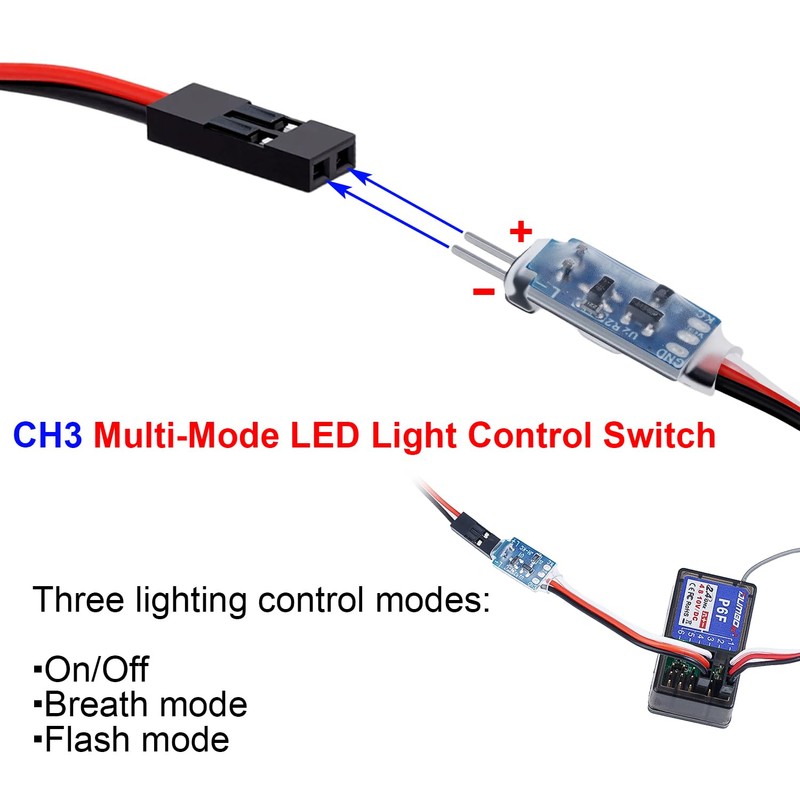 TCRC 2PCS RC Light Control CH3 Multi-Mode LED Light Control