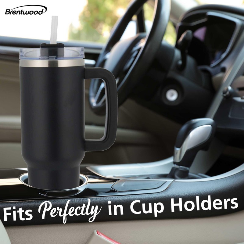 BRENTWOOD GEOJUG CMB-1200BK 40-Oz. Insulated Stainless Steel Tumbler Cup with