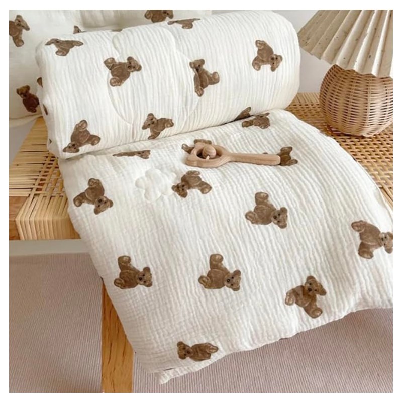 Mystery Girl Bear Crib Bedding and Pillow Set (120x150cm 1