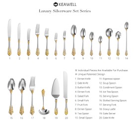 KEAWELL - Juego de cucharas espresso de 5.1 pulgadas, 6 piezas, acento dorado, mini cuchara de café, acero inoxidable 18/10, hermoso diseño con excepcional acabado pulido espejo, ideal para remover café