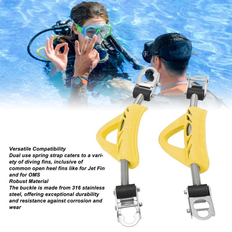 2PCS Diving Fin Spring Strap 316 Stainless Steel Dual Use