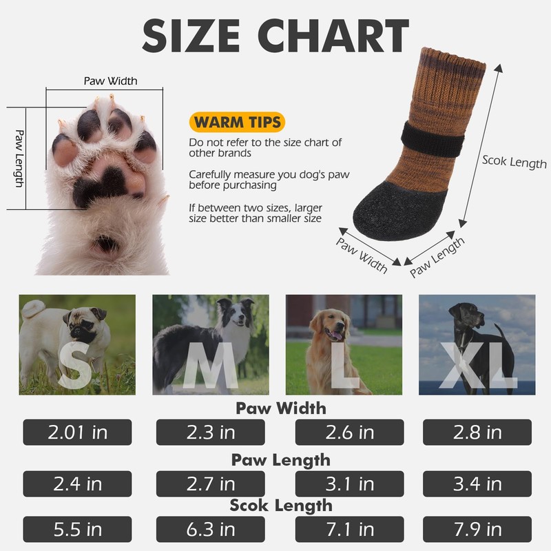 Mihachi Anti Slip Dog Socks, Dog Boots for Hardwood Floors