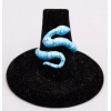 Artisan Sterling Silver Turquoise Color Enamel Snake Ring Southwestern Adjustable