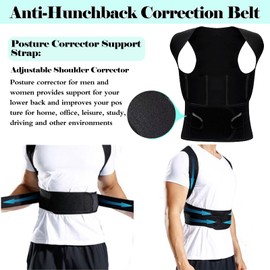 Posture correction belt for men and women, back support posture correction belt with breathable adjustable shoulder straps for improved lumbar support belt, back support to prevent hunchbacks（S）