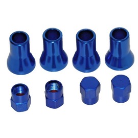 Aftermarke Set of 4 Blue Color Cover of Stem and Cap For TR413 Tire Valve