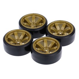 GoolRC 4PCS/Set 1/10 Drift Car Tires Hard Tyre Replacement for Traxxas HSP Tamiya HPI Kyosho On-Road Drifting Car (Army Green)