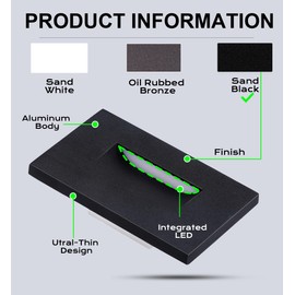 CLOUDY BAY 12V Low Voltage 3 Color Indoor and Outdoor LED Step Light,3000K/4000K/5000K Deck Lights,Stair Light,Wet Location,Black(Low Voltage Transformer is Required)