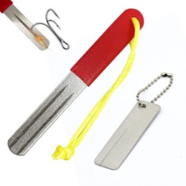 Renjzle Hook Sharpener, Set of 2, Diamond File, Fishhook Sharpener, Double Sided Sharpener, Reusable Needle Sharpener, Grinder, Camping Outdoor Use, Portable Fishing Supplies, Fishing Accessories