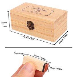 KUKLIPJIM Set of 4 (Total 144 Pcs) Wooden Letter Stamps, Rubber Alphabet Letter Number Stamps, Ultimate Collection for Clay, Craft, Scrapbooking