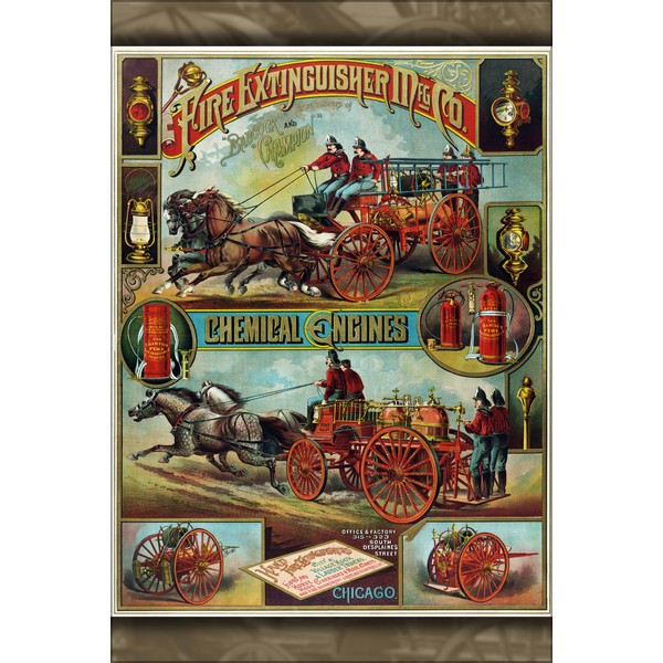 History Galore 24"x36" Gallery Poster, Fire Extinguisher Manufacturing Company chicago
