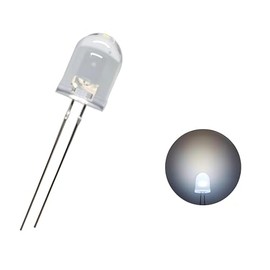 ProCircFix 50 Pcs 10mm White LED Diodes, High Brightness F10 Round Diffused