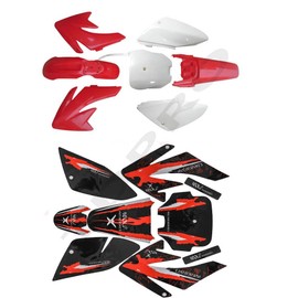ICONSPORTSS Red ABS Plastic Fender Fairing Body Work Kit Mudguard Set + Graphics For CRF70 CRF 70 CRF70F Motorcycle Pit Dirt Bikes 70cc 110cc 125cc 140cc 150cc 160cc SSR