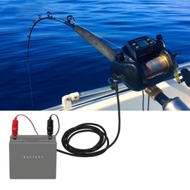 2Pcs 10Ft Electric Fishing Reel Power Cord Cable, Power Cable Connecting Battery to Reels Spool, Compatible with Daiwa Tanacom 1000 750 500, Seaborg 500MJ, Leobritz, Shimano, BeastMaster, ForceMaster