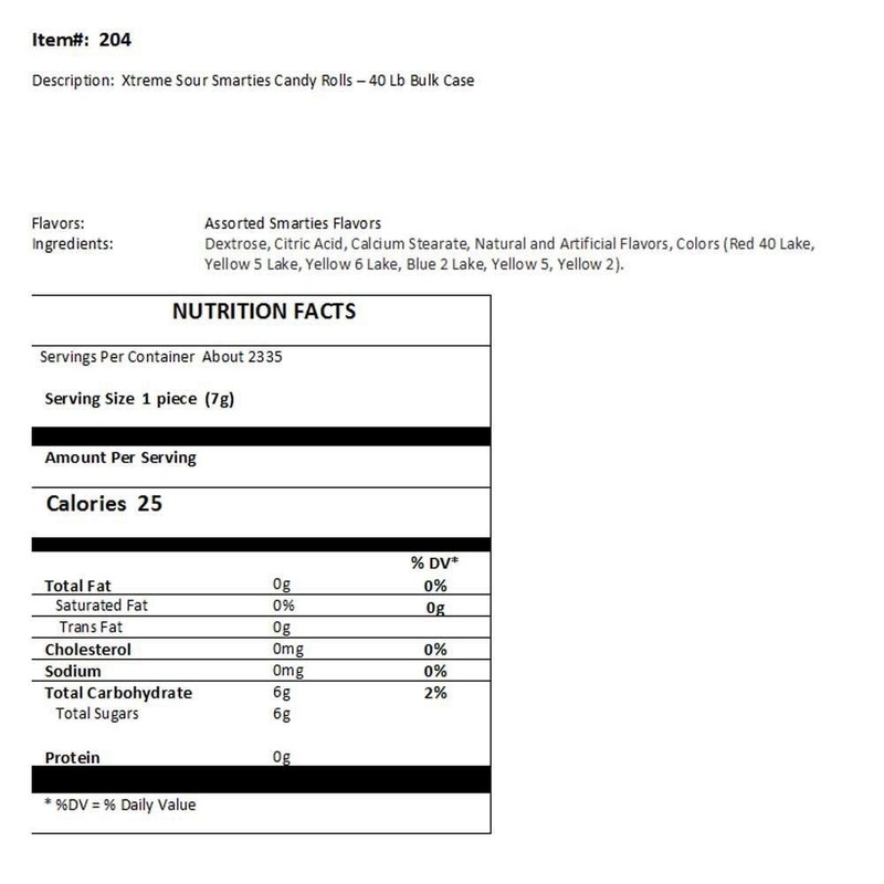 Ce De X-Treme Sour Smarties Candy Rolls - 1 lb