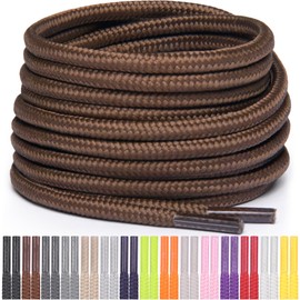 Miscly Round Shoelaces [1 Pair] 5/32″ Thick - For Shoes, Sneakers & Boots, Brown, 27″ (69 CM)