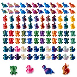 jrootouh 100Pc Mini 3D Printed Animal Statue Contains 3D Printed Ducklings Giraffes Rabbits and Flowering Cows Garden Bonsai House Decorations Collectibles