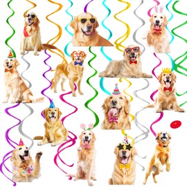Golden Retriever Hanging Swirls Golden Retriever Birthday Party Decorations 20Pcs Dog Party Ceiling Streamers Retriever Party Supplies for Puppy Dog Party Hanging Decorations
