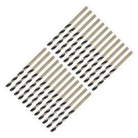 sourcing map 24pcs Straight Shank Twist Drill Bits 3mm Gold Titanium & Black Nitride Coated High Speed Steel (HSS) 4341 with 3mm Shank for Stainless Steel Alloy Metal Plastic Wood