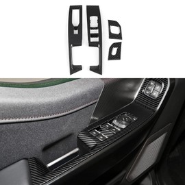 Youtaiche Car Front Window Lift Switch Panel Sticker ABS Carbon Fiber Cover Interior Trim Decal for Ford F150 2021 2022 2023 2024 Accessories