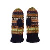 Pachamama Women Wool Mittens Fleece Lined Handknitted Flecked Stripe Blue