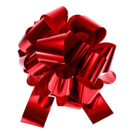 sourcing map 12 Inch Car Extra Giant Large Pull Bow Christmas Metallic Gift Wrapping Bows Ribbon for Wedding Car Baskets Presents Big Gift Bow, Red