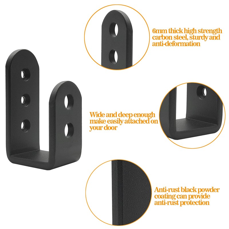 2 Pack Heavy Duty 2x4 Door Barricade Brackets Steel U