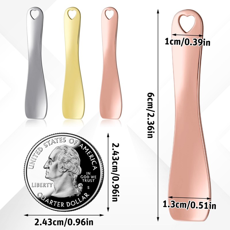 Hariendny 3 Pack Mini Metal Makeup Spatula Skin Care Cosmetic