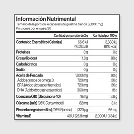 Omega Gen V Fórmula 5-en-1 | Omega-3 Con Epa & Dha + Coq10 Sabor Sin sabor