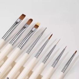크림화이트 네일아트 브러시 세트 그라데이션 라인 펜 포함 [네일아트 8종 세트] Cream White Nail Art Brush Set Including Gradient Line Pen [8-Piece Nail Art Set]