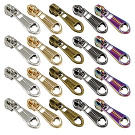 SHRJ 20Pcs #5 Zippers Pulls Heart-Shaped Zipper Sliders 5 Colors